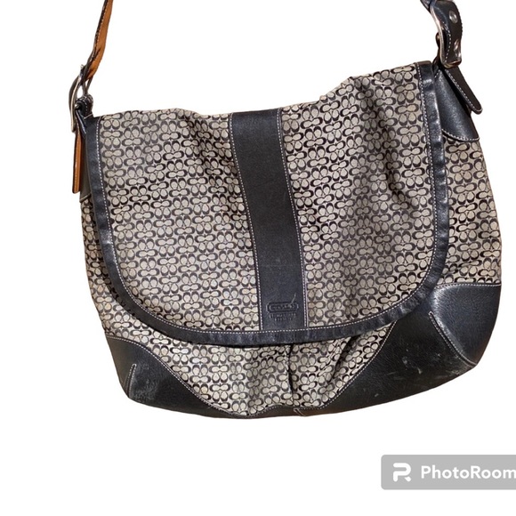 Coach Handbags - Coach signature hobo Satchel work bag - damage!  Flawed, but still great!